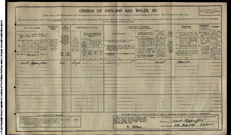 Rippington (Mark 1846) 1911 Census